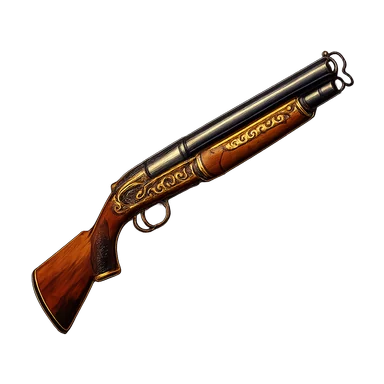 Ashcroft's gold-inlaid shotgun