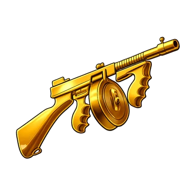Golden tommy gun
